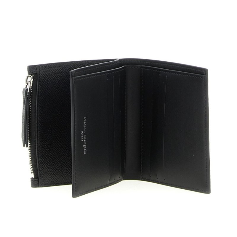 【Maison Margiela】四針 荔枝小牛皮 拉鍊零錢袋 短夾 皮夾 卡夾 黑色 SA1UI0020P4745T8013-1