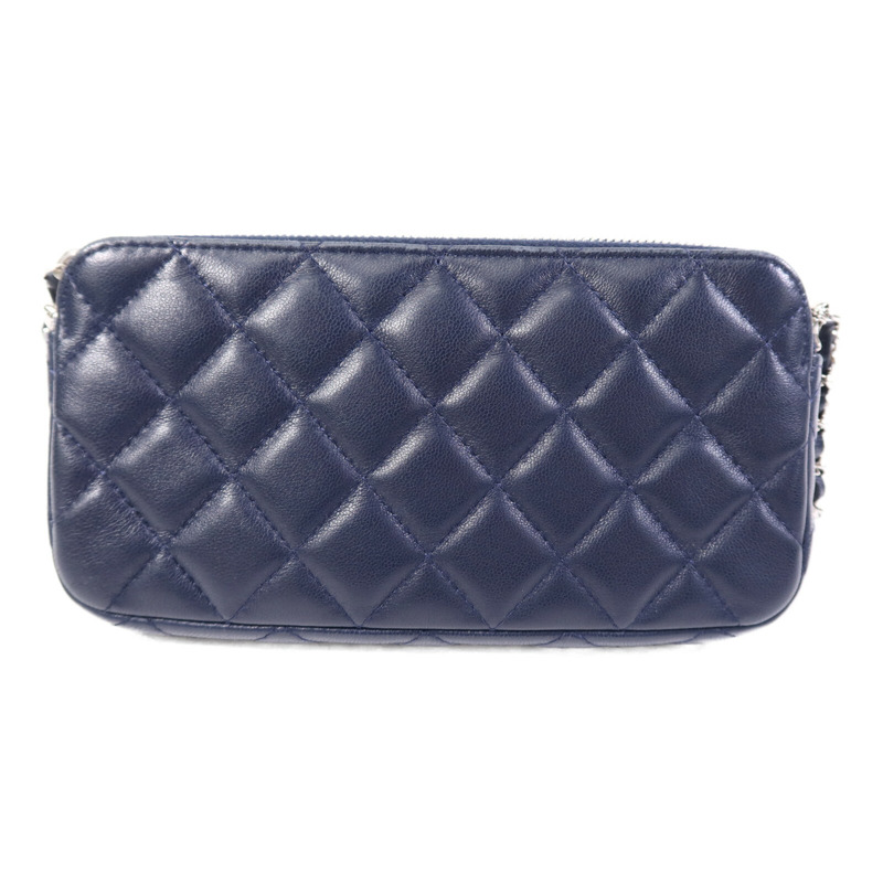 CHANEL 羊皮皮革Chain Shoulder Bag銀扣鏈帶肩背袋-1