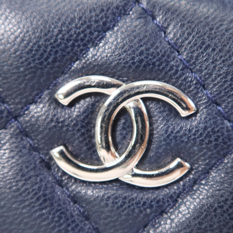 CHANEL 羊皮皮革Chain Shoulder Bag銀扣鏈帶肩背袋-6