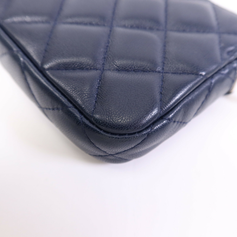 CHANEL 羊皮皮革Chain Shoulder Bag銀扣鏈帶肩背袋-12