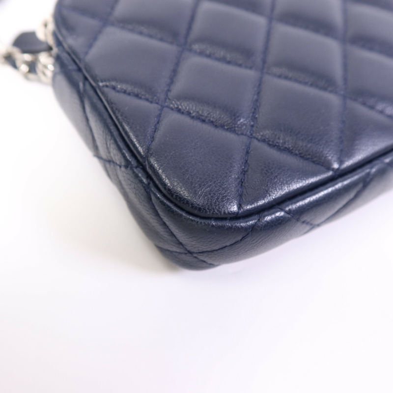 CHANEL 羊皮皮革Chain Shoulder Bag銀扣鏈帶肩背袋-13