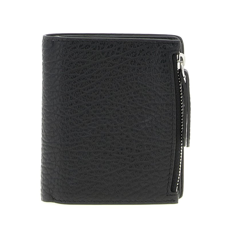 【Maison Margiela】四針 壓花小牛皮 拉鍊零錢袋 短夾 皮夾 卡夾 黑色 SA1UI0023P4455T8013-2