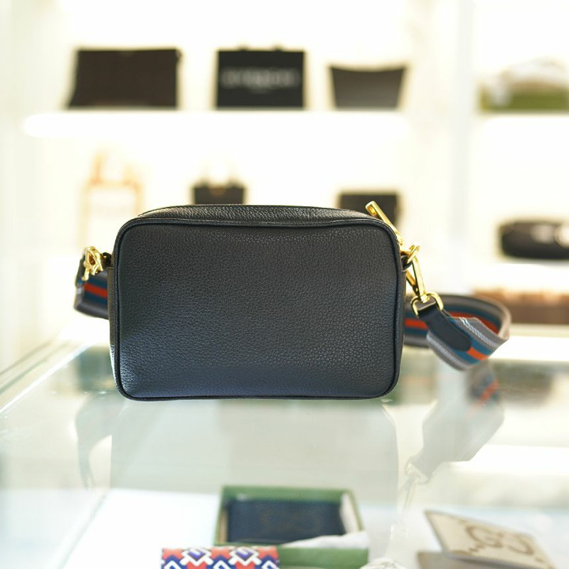 PRADA 女士斜背相機包 黑色皮革 1BH096 2E8K F0002-3