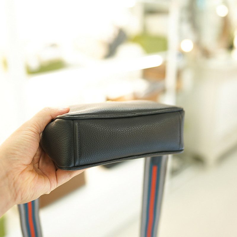 PRADA 女士斜背相機包 黑色皮革 1BH096 2E8K F0002-24