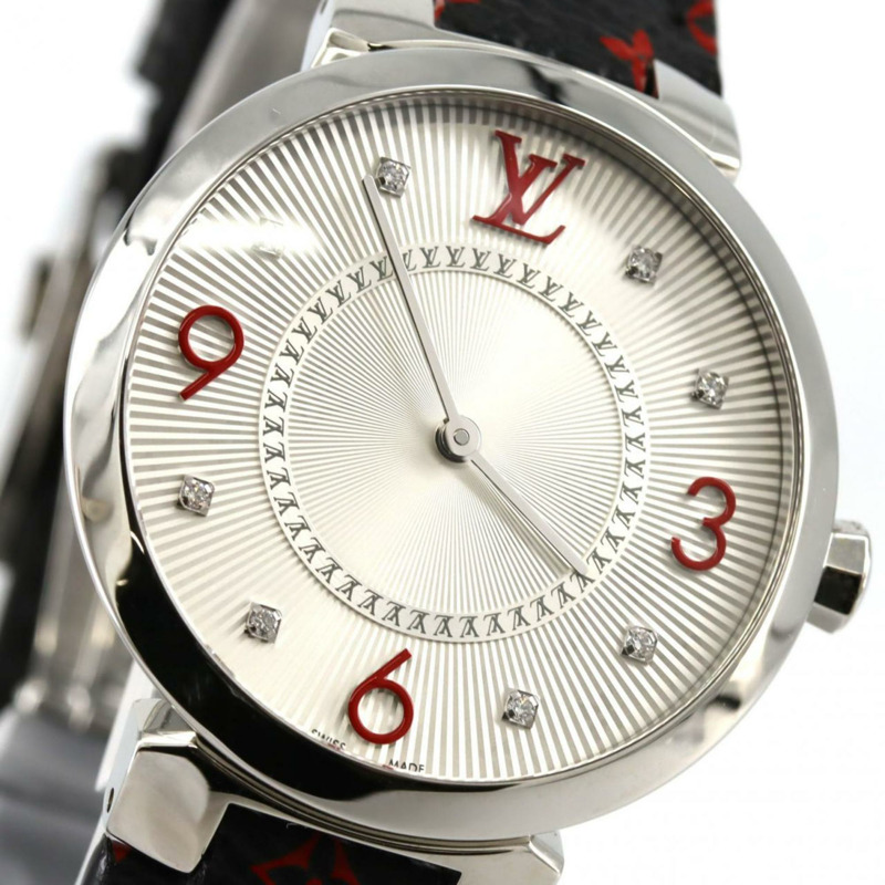 路易威登 Tambour Monogram 8P Q13MJA 不鏽鋼石英錶-3