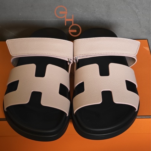 愛馬仕二舅拖鞋/ Rose Porcelaine / Epsom /38.5 ( 全新品）