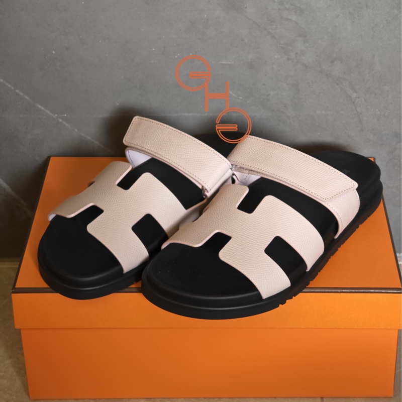 愛馬仕二舅拖鞋/ Rose Porcelaine / Epsom /38.5 ( 全新品)-1