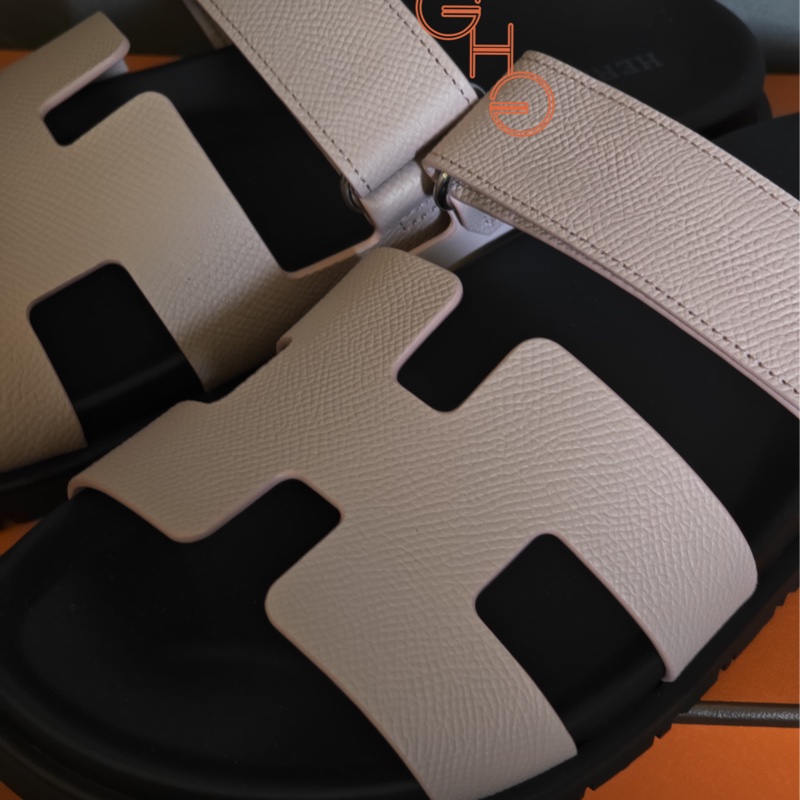 愛馬仕二舅拖鞋/ Rose Porcelaine / Epsom /38.5 ( 全新品)-3