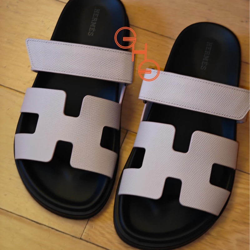 愛馬仕二舅拖鞋/ Rose Porcelaine / Epsom /38.5 ( 全新品)-4