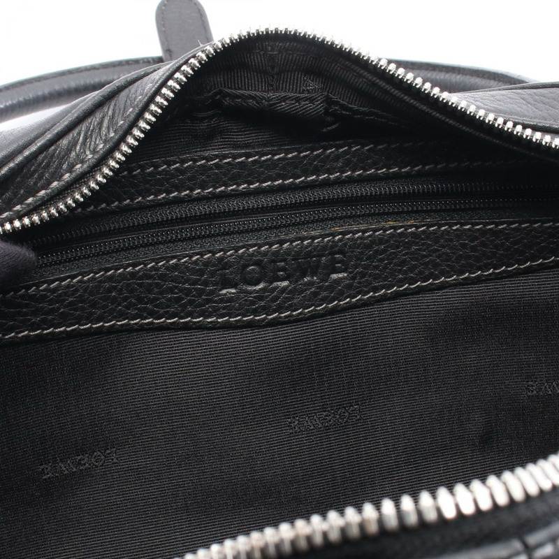 LOEWE Senda 黑色真皮單肩手提包（二手女）-3