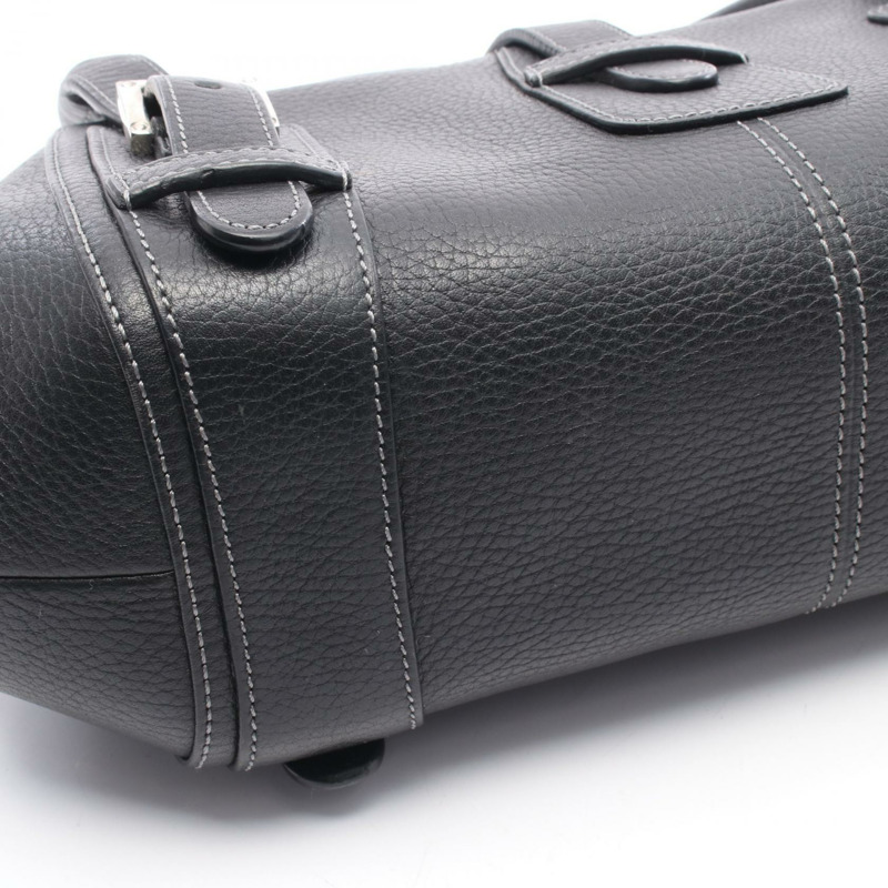LOEWE Senda 黑色真皮單肩手提包（二手女）-8