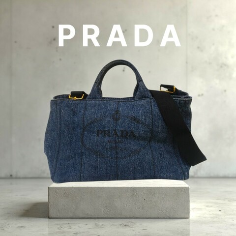 🔥年終狂降🔥【限時降價只到12/31（原18,800）】【8成新】㊣✨ PRADA ✨普拉達 藍色 牛仔   兩用 手提包 牛仔包 斜背包 肩背包/二手包/二手精品/保證正品🌳二手樹屋🌳