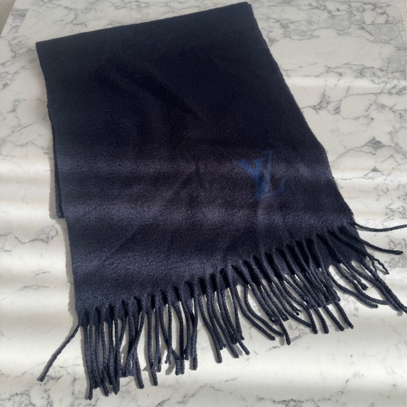 LV深藍色藍logo短圍巾🧣-0