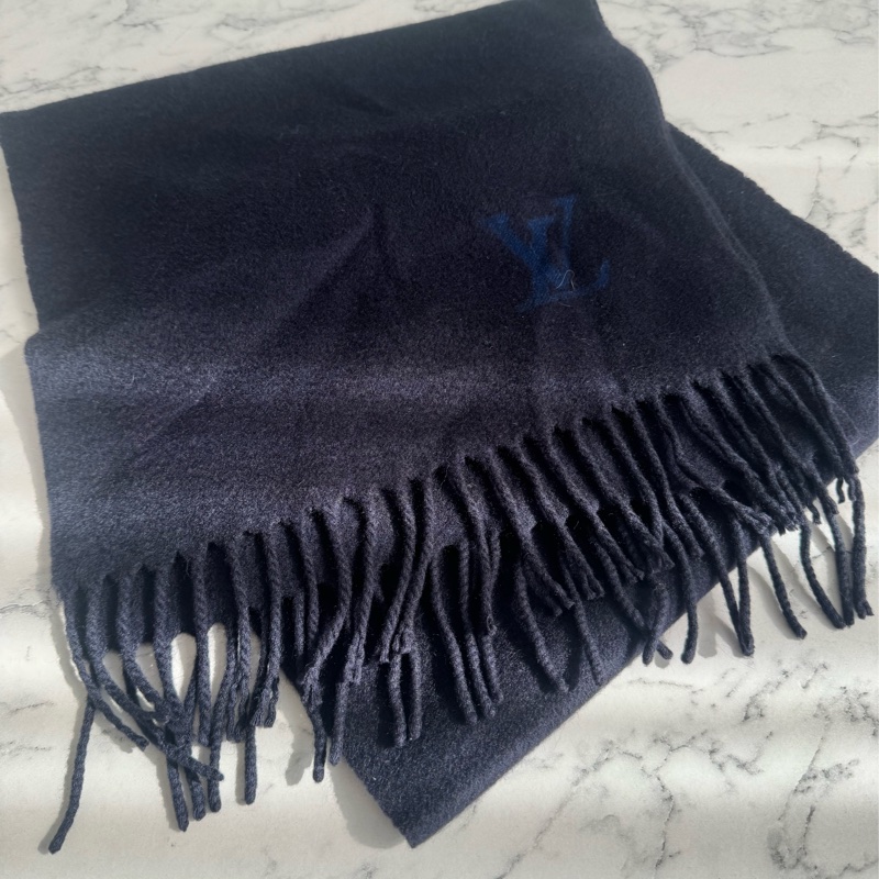 LV深藍色藍logo短圍巾🧣-3