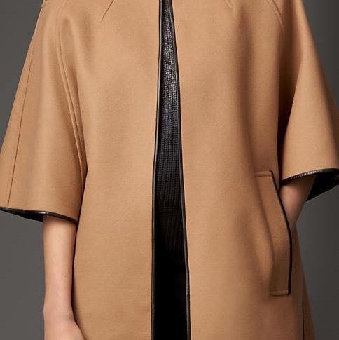 BURBERRY英國蜜色羊毛披肩斗篷L-0