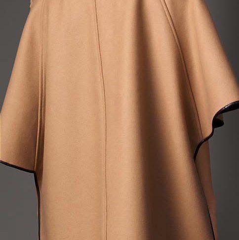 BURBERRY英國蜜色羊毛披肩斗篷L-1
