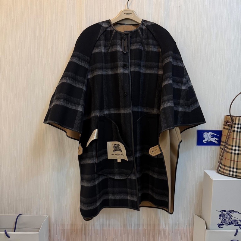 BURBERRY英國蜜色羊毛披肩斗篷L-5