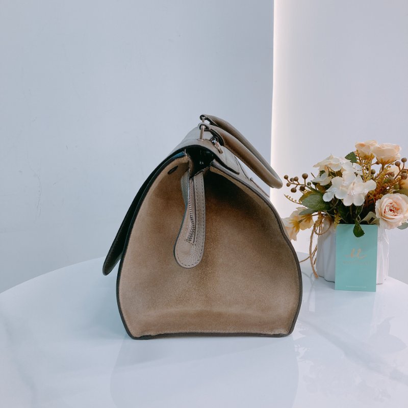 MS0410 Celine 塞琳 秋千包 中號 牛皮 大象灰 銀扣 Trapeze Medium Calfskin Grey x PHW-3