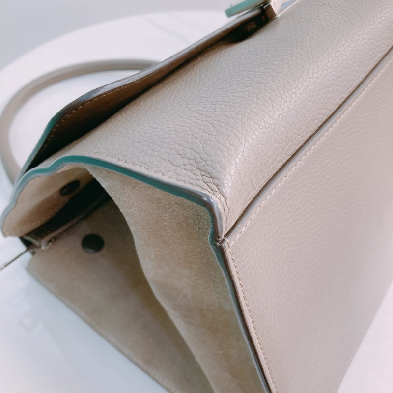 MS0410 Celine 塞琳 秋千包 中號 牛皮 大象灰 銀扣 Trapeze Medium Calfskin Grey x PHW-5