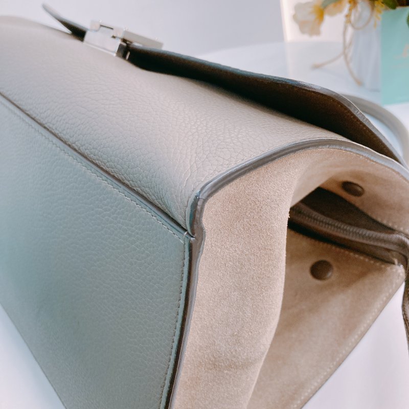 MS0410 Celine 塞琳 秋千包 中號 牛皮 大象灰 銀扣 Trapeze Medium Calfskin Grey x PHW-6