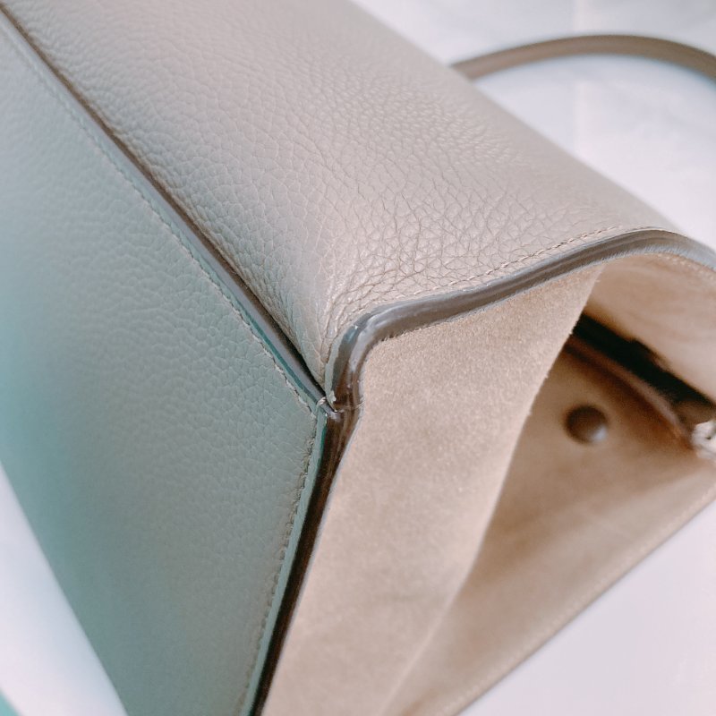 MS0410 Celine 塞琳 秋千包 中號 牛皮 大象灰 銀扣 Trapeze Medium Calfskin Grey x PHW-8