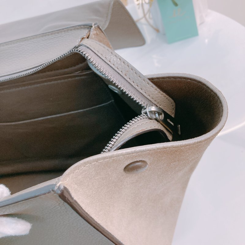 MS0410 Celine 塞琳 秋千包 中號 牛皮 大象灰 銀扣 Trapeze Medium Calfskin Grey x PHW-19