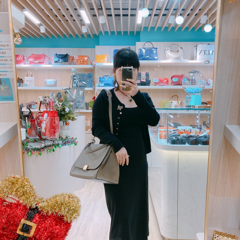 MS0410 Celine 塞琳 秋千包 中號 牛皮 大象灰 銀扣 Trapeze Medium Calfskin Grey x PHW-25