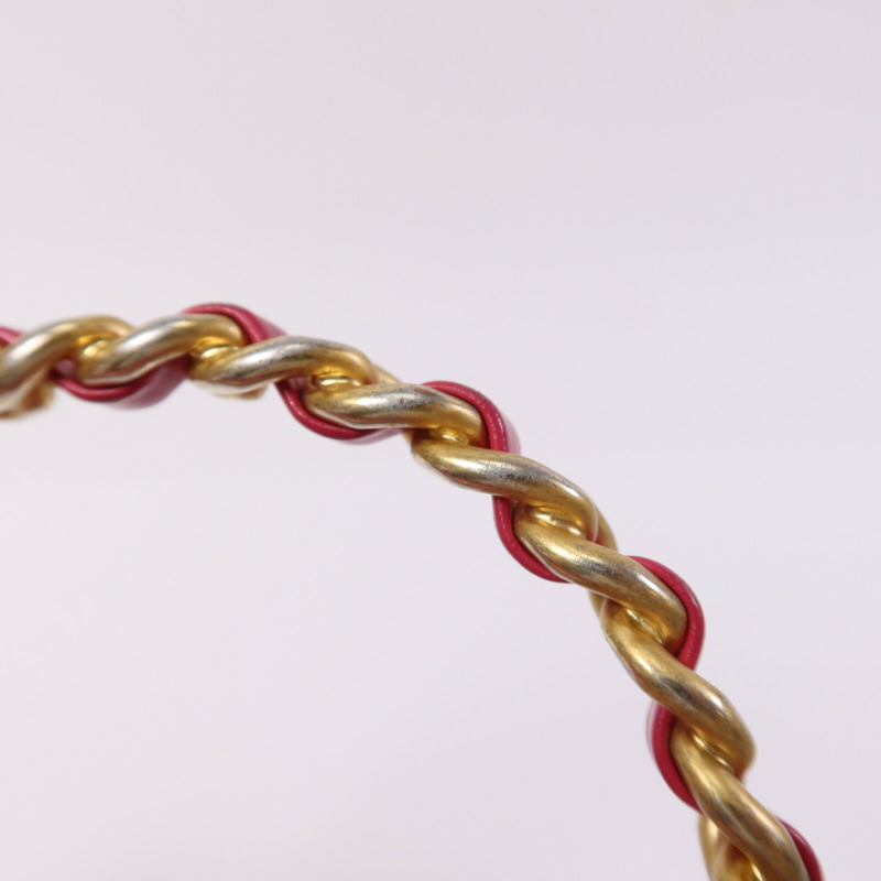 CHANEL 牛皮皮革Chain Shoulder Bag金扣鏈帶手挽肩背兩用袋-14