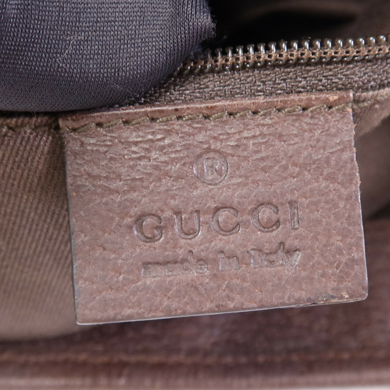GUCCI 帆布Shoulder Bag銀扣肩背袋-5