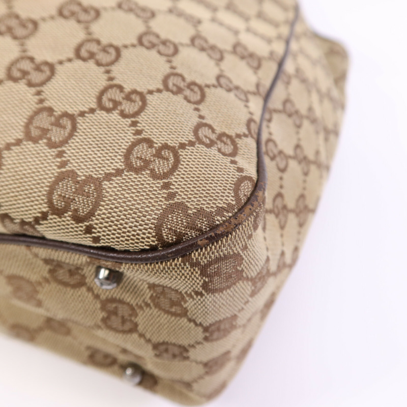 GUCCI 帆布Shoulder Bag銀扣肩背袋-9