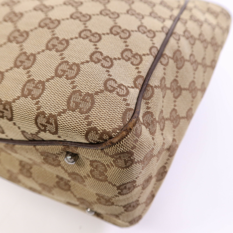 GUCCI 帆布Shoulder Bag銀扣肩背袋-11