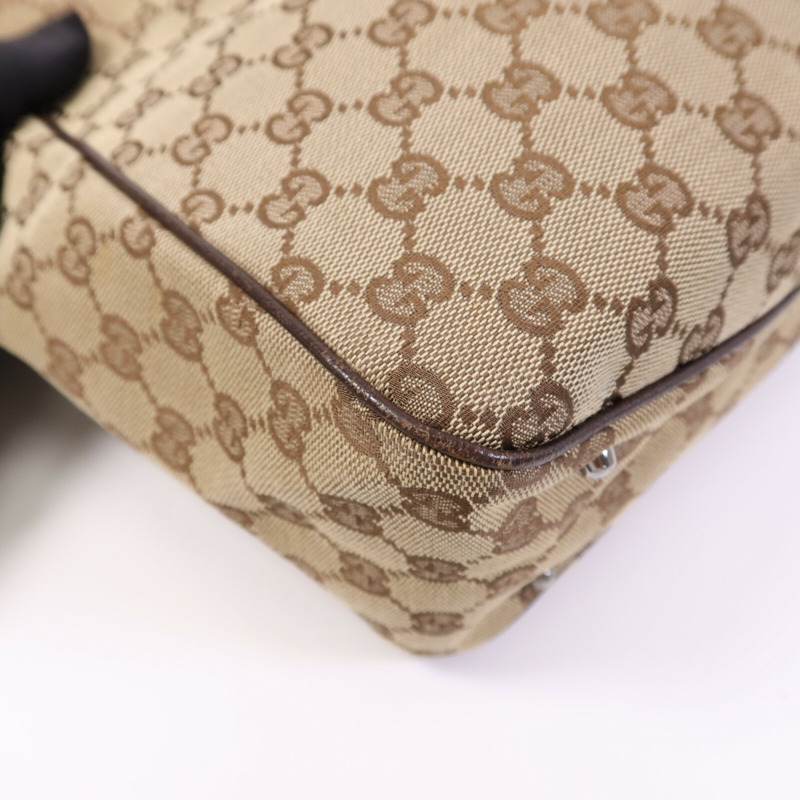 GUCCI 帆布Shoulder Bag銀扣肩背袋-12