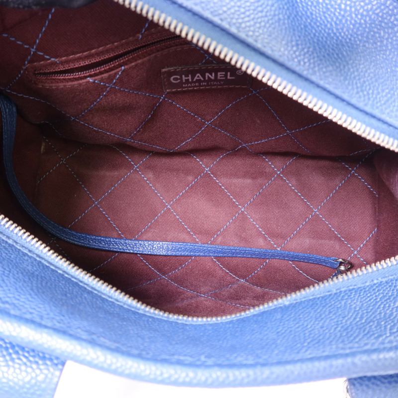 CHANEL 牛皮皮革Chain Shoulder Bag銀扣鏈帶手挽肩背兩用袋-5