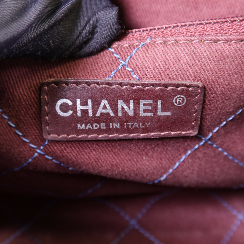 CHANEL 牛皮皮革Chain Shoulder Bag銀扣鏈帶手挽肩背兩用袋-6