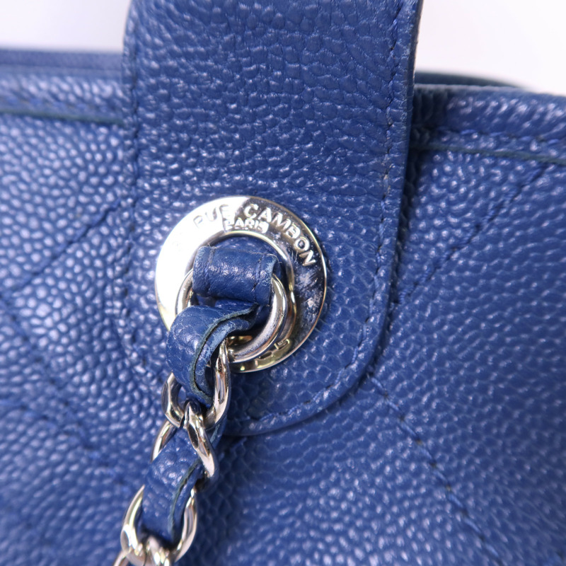 CHANEL 牛皮皮革Chain Shoulder Bag銀扣鏈帶手挽肩背兩用袋-10