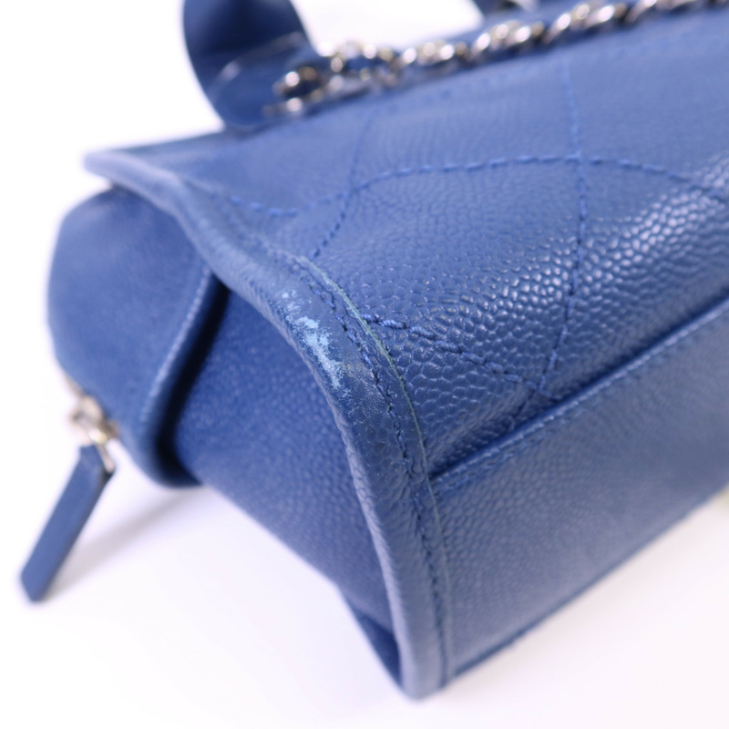 CHANEL 牛皮皮革Chain Shoulder Bag銀扣鏈帶手挽肩背兩用袋-13