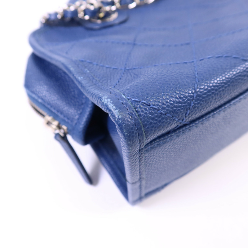 CHANEL 牛皮皮革Chain Shoulder Bag銀扣鏈帶手挽肩背兩用袋-15