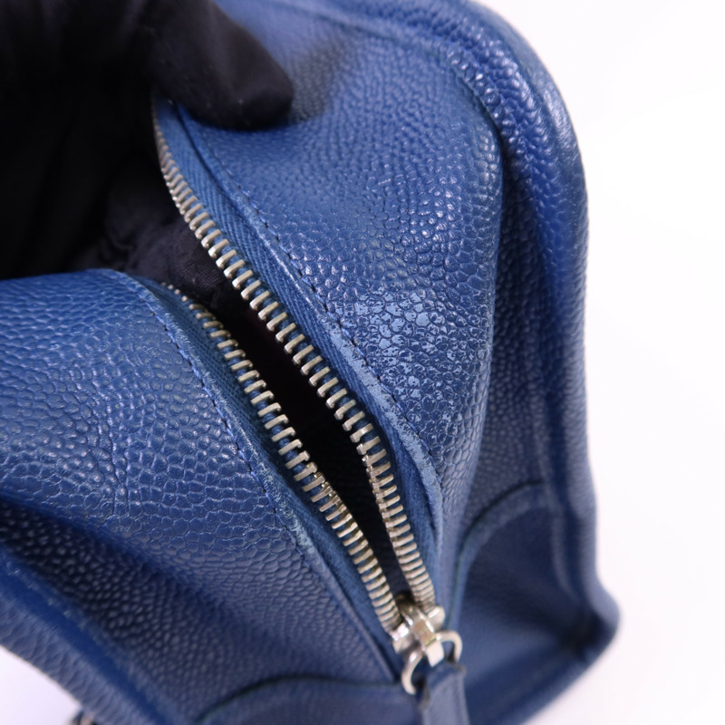 CHANEL 牛皮皮革Chain Shoulder Bag銀扣鏈帶手挽肩背兩用袋-20