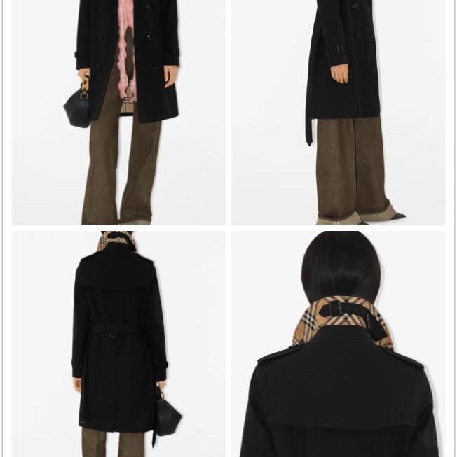 BURBERRY英國肯辛頓黑色風衣UK8-1