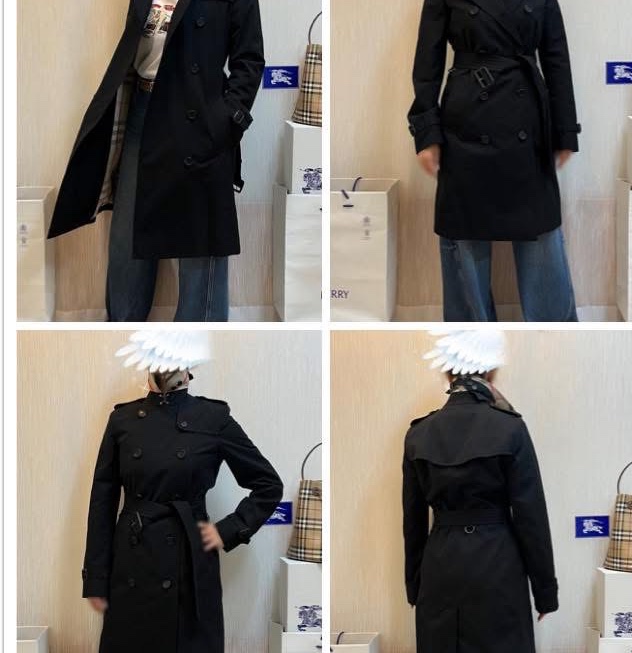 BURBERRY英國肯辛頓黑色風衣UK8-2