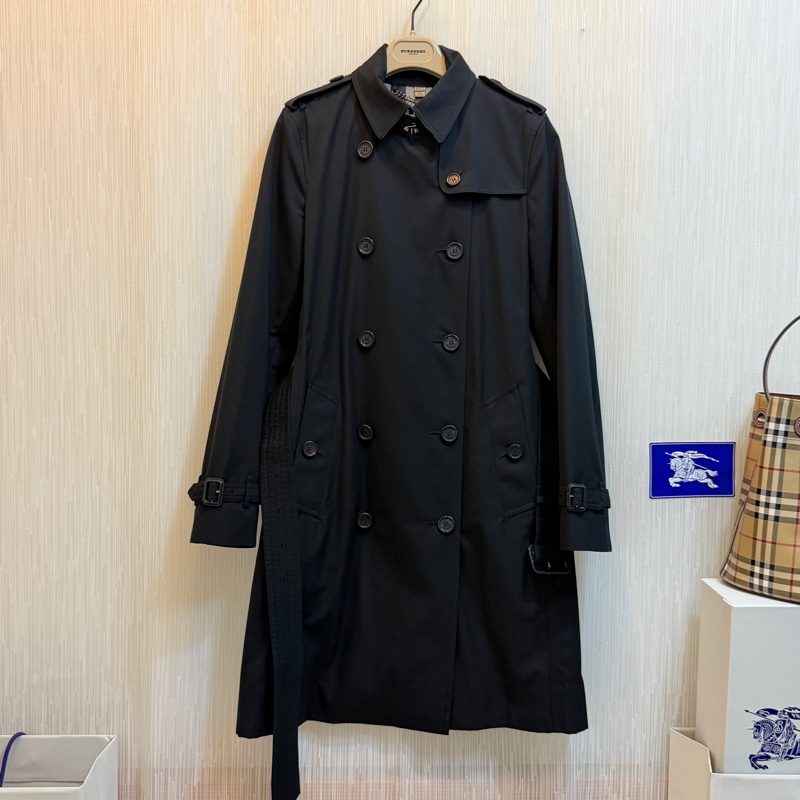 BURBERRY英國肯辛頓黑色風衣UK8-3