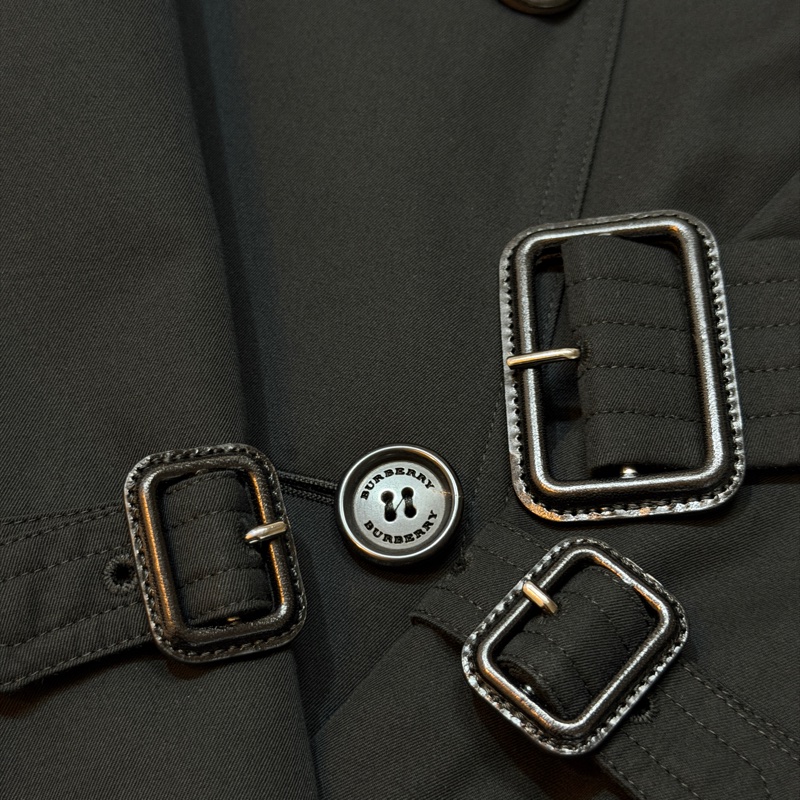 BURBERRY英國肯辛頓黑色風衣UK8-6