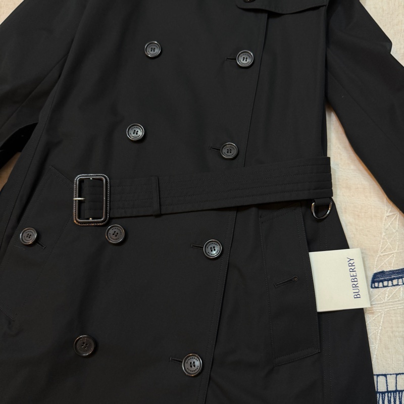 BURBERRY英國肯辛頓黑色風衣UK8-7