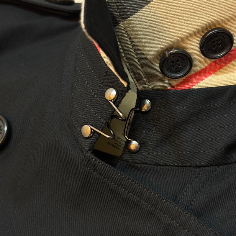 BURBERRY英國肯辛頓黑色風衣UK8-8
