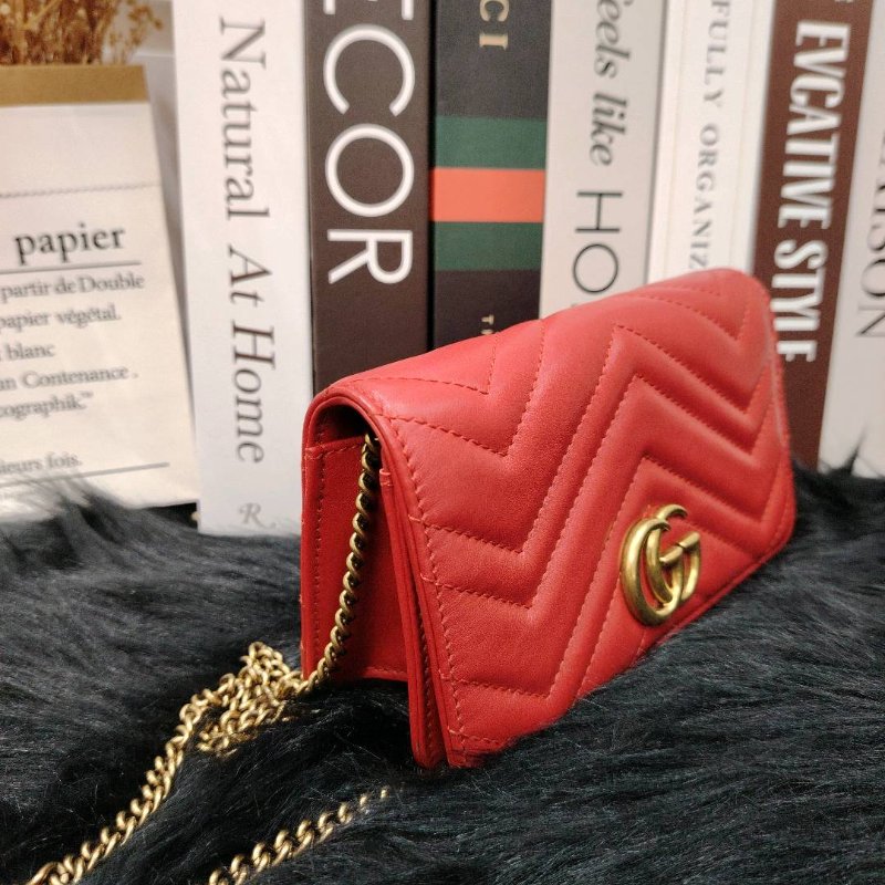 Gucci 紅色斜孭袋-2
