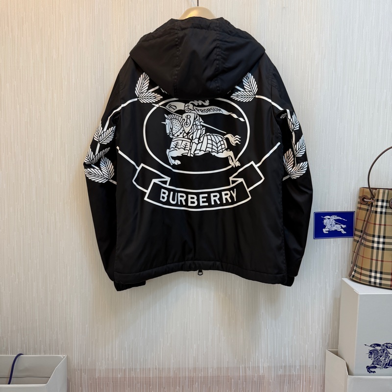 BURBERRY英國男款馬術騎士印花尼龍連帽外套S-4