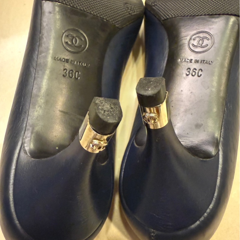 Chanel 藍色高跟鞋-3
