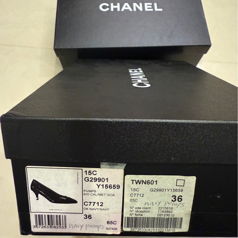 Chanel 藍色高跟鞋-4