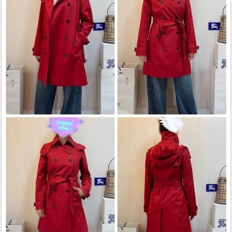 BURBEERY日系倫敦紅色連帽風衣38
