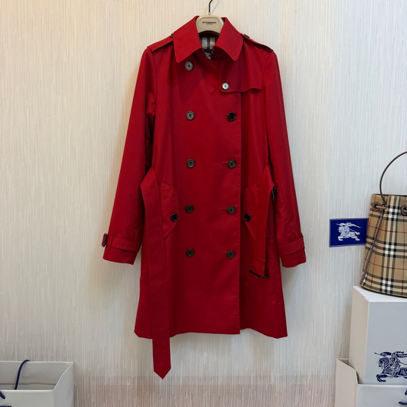 BURBEERY日系倫敦紅色連帽風衣38-1